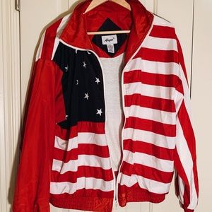 vintage american flag windbreaker